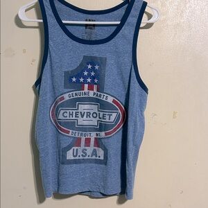 GM Blue Graphic Tank Top